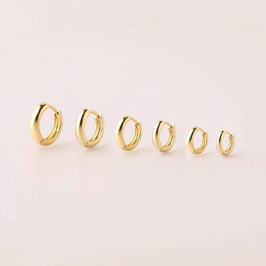 Gold Thick Huggie Hoop Earrings