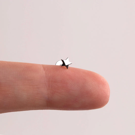 18G Tiny Mini Star Threadless Push Pin Labret Stud
